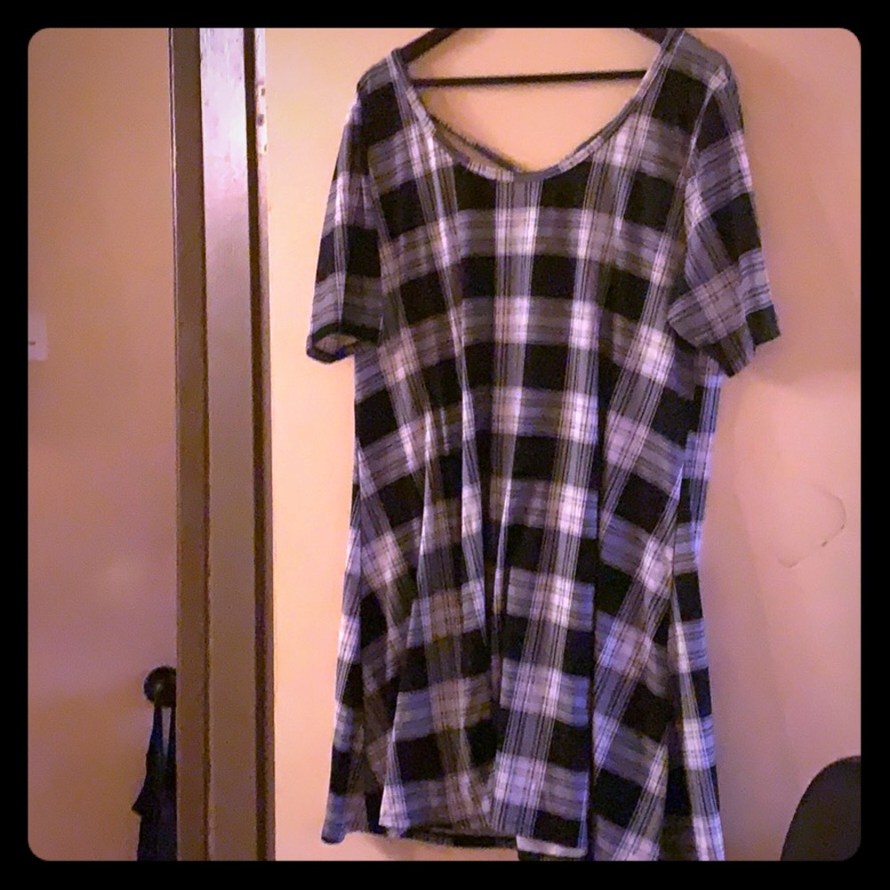 Joe Boxer SUPER soft grunge skater dress Size 2X black and white plaid
